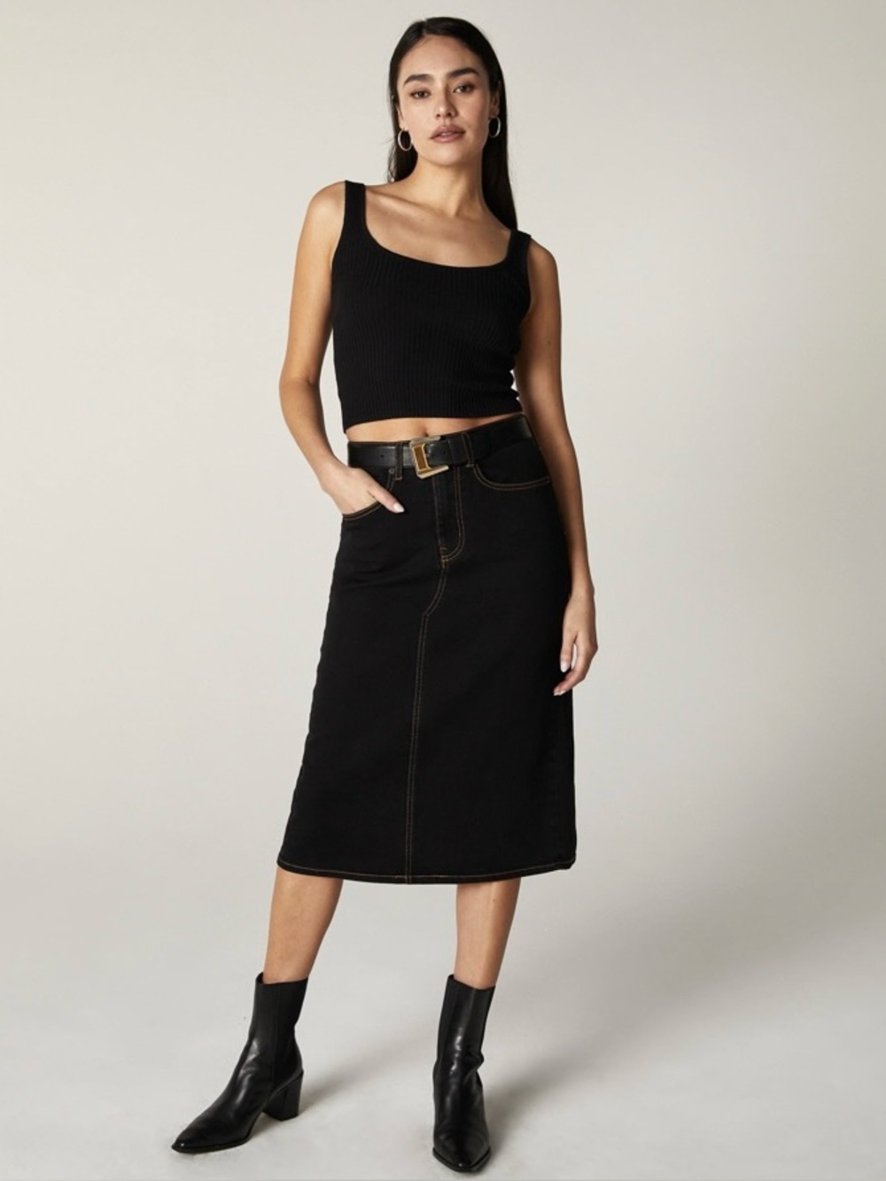 Unpublished Harley High Rise Midi Skirt in Night Drive Size 29